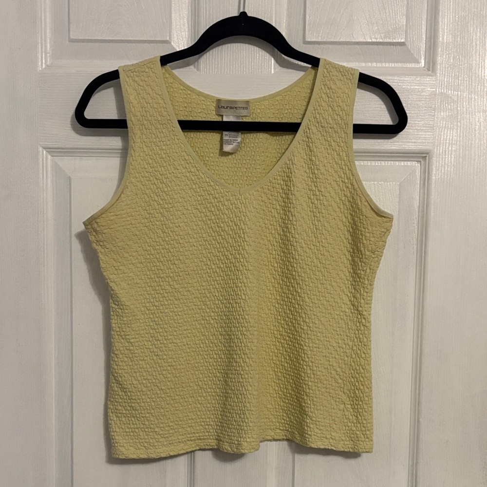 Elegant Textured Yellow Tank Top